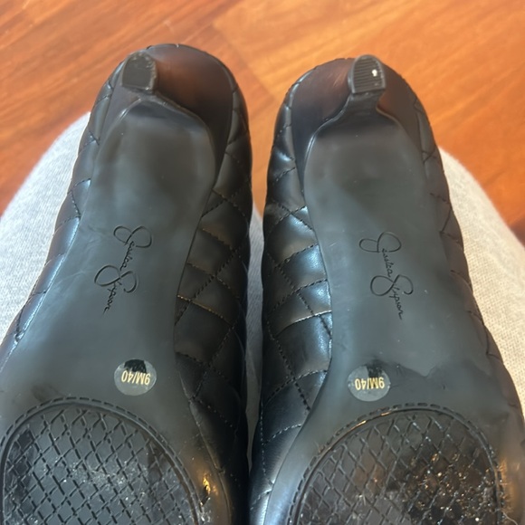 Black Jessica Simpson quilted diamond high heels size 9 - Picture 3 of 8